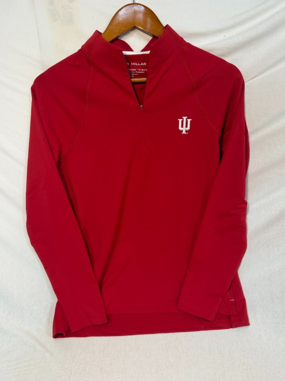 Peter Millar Pullover Women M Indiana University NWOT Red Perth Quarter Zip UPF